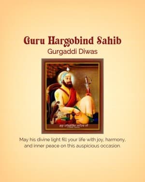 Guru Hargobind Sahib Gurgaddi Diwas flyer