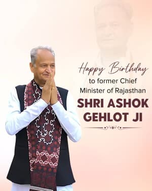 Ashok Gehlot Birthday image