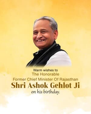 Ashok Gehlot Birthday flyer