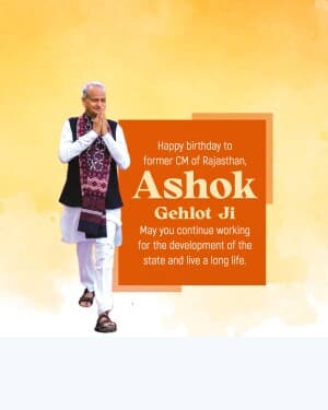 Ashok Gehlot Birthday banner