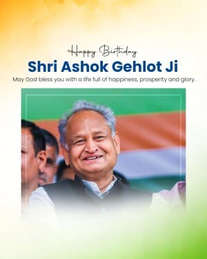 Ashok Gehlot Birthday poster