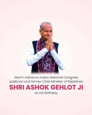 Ashok Gehlot Birthday post