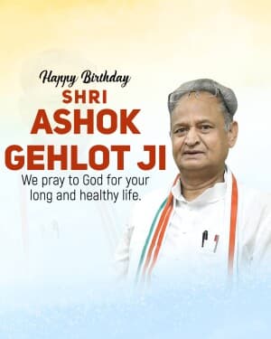 Ashok Gehlot Birthday event poster