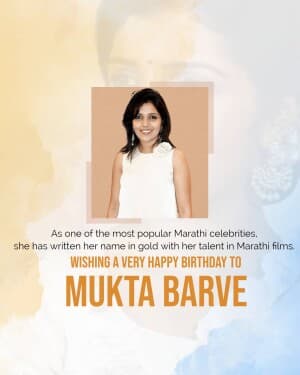 Mukta Barve Birthday poster