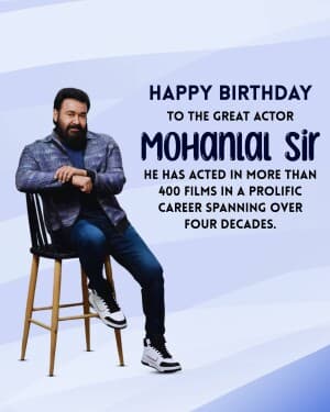 Mohanlal Birthday illustration