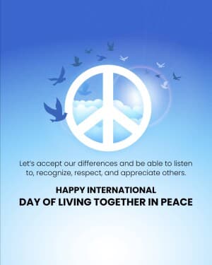 International Day of Living Together in Peace flyer