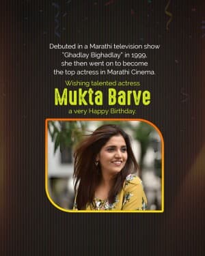 Mukta Barve Birthday event poster