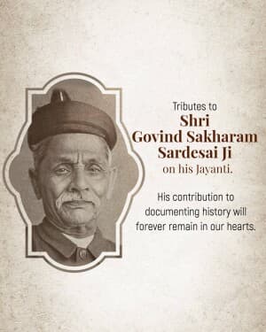 Govind Sakharam Sardesai Jayanti event poster