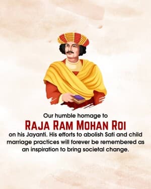 Raja Ram mohan Rai Jayanti graphic