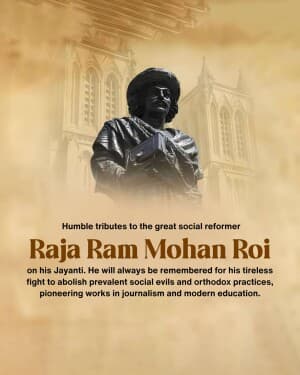 Raja Ram mohan Rai Jayanti flyer