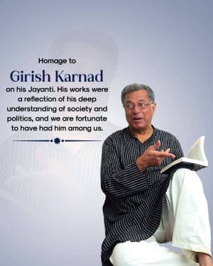 Girish Karnad Jayanti poster