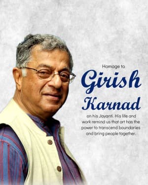 Girish Karnad Jayanti flyer