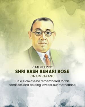 Rash Behari Bose Jayanti illustration