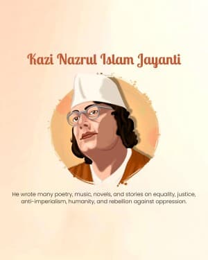 Kazi Nazrul Islam Jayanti illustration