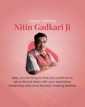 Nitin Gadkari Birthday illustration