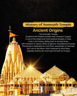 History of Somnath Pran Pratishtha Din event advertisement