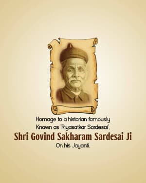 Govind Sakharam Sardesai Jayanti post