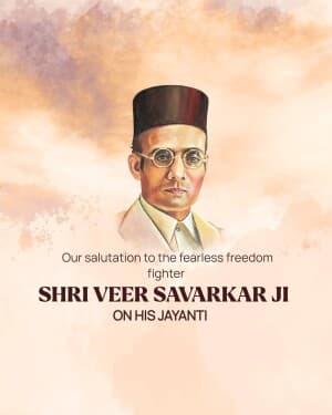 Vinayak Damodar Savarkar Jayanti illustration