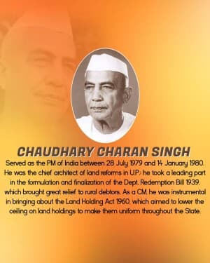 Chaudhary Charan Singh Punyatithi graphic