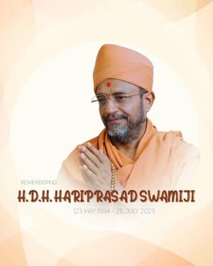 H.D.H. Hariprasad Swami Maharaj Jayanti banner