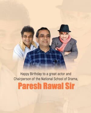 Paresh Rawal Birthday illustration