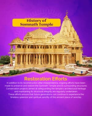 History of Somnath Pran Pratishtha Din event poster