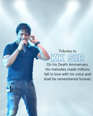 KK Death Anniversary graphic