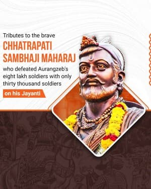 Chhatrapati Sambhaji Maharaj Jayanti flyer