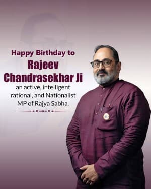 Rajeev Chandrasekhar Birthday flyer