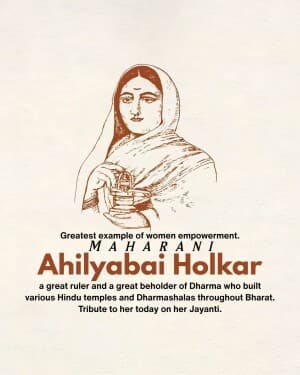 Ahilyabai Holkar Jayanti flyer