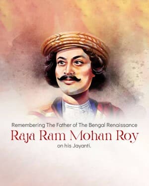 Raja Ram mohan Rai Jayanti poster