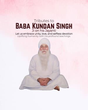 Baba Kundan Singh Ji Jayanti event poster