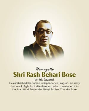 Rash Behari Bose Jayanti event poster
