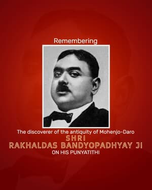 Rakhaldas Bandyopadhyay Punyatithi event poster
