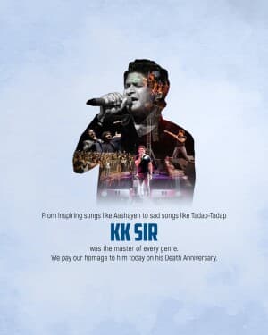 KK Death Anniversary event poster