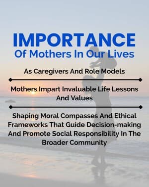 Importance of Mothers in Our Lives flyer