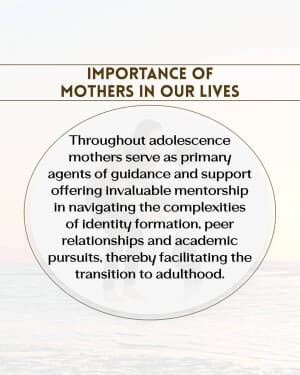 Importance of Mothers in Our Lives poster