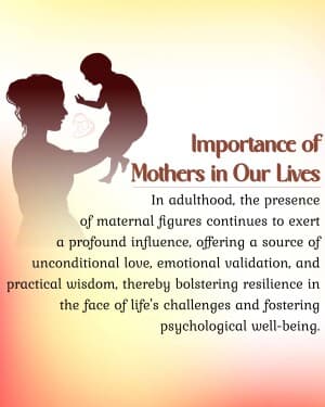 Importance of Mothers in Our Lives event poster