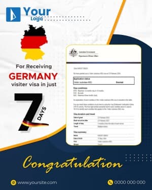 Congratulations Visa Approved Social Media poster