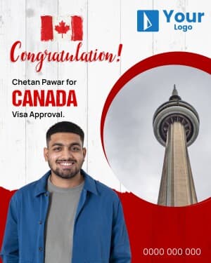 Congratulations Visa Approved Instagram Post template