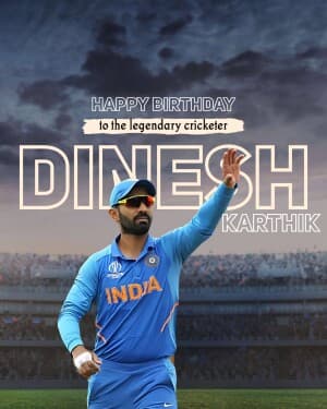 Dinesh Karthik Birthday poster