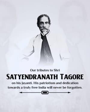 Satyendranath Tagore  Jayanti illustration