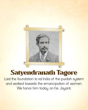 Satyendranath Tagore  Jayanti banner