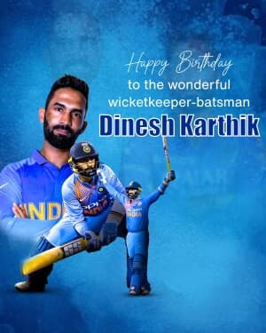 Dinesh Karthik Birthday flyer