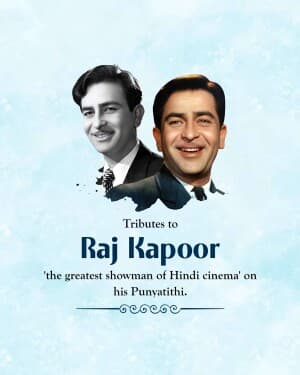 Raj Kapoor Punyatithi flyer