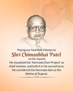 Chimanbhai Patel Jayanti graphic