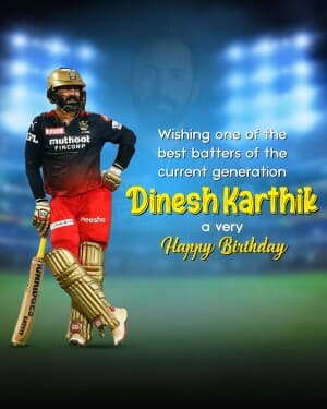 Dinesh Karthik Birthday event poster