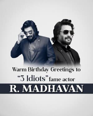 R. Madhavan Birthday event poster