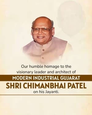 Chimanbhai Patel Jayanti post