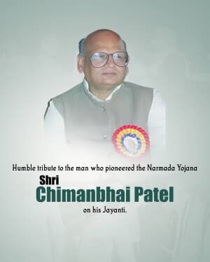 Chimanbhai Patel Jayanti event poster